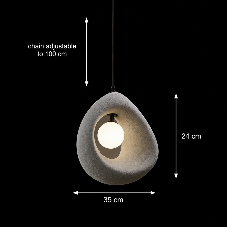 FOAMER Lampadario Moderno, 35 cm, Sospeso, 1 X E27, Grigio, Metallo e Schiuma, Altezza Regolabile Lampadari Moderni Titolo predefinito Alessandro Design