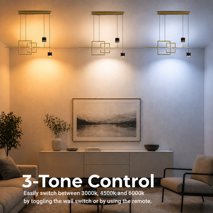 Lampadario a sospensione LED con telecomando DENISSE 81W, Luce Fredda/Calda/Neutra, Dimmerabile, Oro, Altezza regolabile, 2233/4GD Lampadari a LED con telecomando Titolo predefinito Alessandro Design