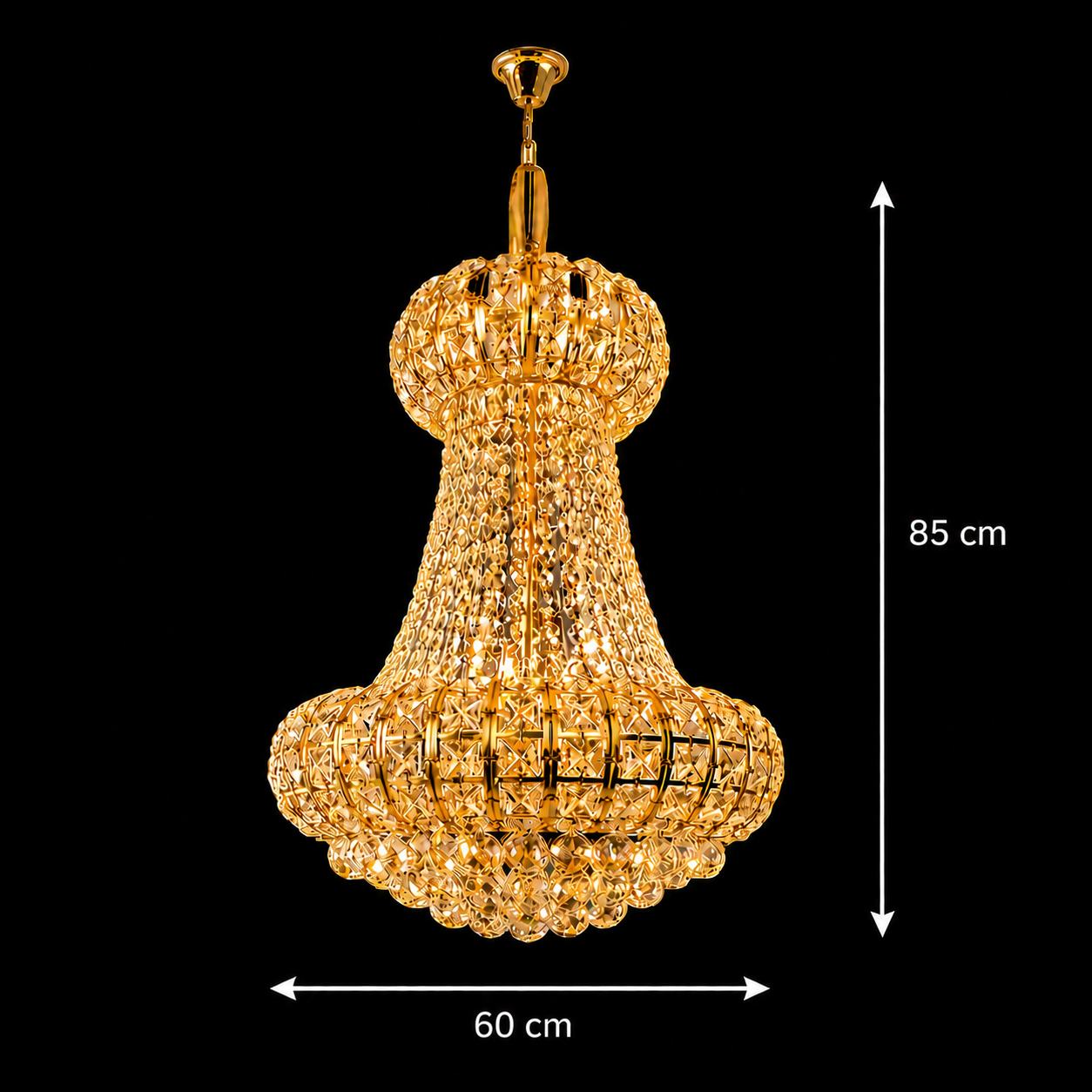 Lampadario in Cristallo CASTRUM Magno 11xE14, D60 cm, Oro, Altezza Regolabile, Metallo e Cristallo Lampadari in Cristallo Titolo predefinito Alessandro Design