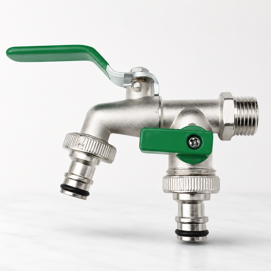 Rubinetto doppio servizio, per fornitura acqua calda o fredda, ø1/2" Rubinetti bagno Titolo predefinito Alessandro Design
