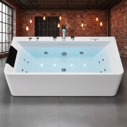 Vasca Idromassaggio, Rettangolare, Acrilico, Bianco, 170×75×60 cm Vasche da Bagno Freestanding Titolo predefinito Alessandro Design