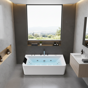 Vasca Idromassaggio, Rettangolare, Acrilico, Bianco, 170×75×60 cm Vasche da Bagno Freestanding Titolo predefinito Alessandro Design