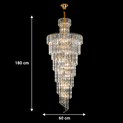 Lampadario in Cristallo BELLARIVA 27xE14, D60 cm, Oro, Metallo e Cristallo Lampadari in Cristallo Titolo predefinito Alessandro Design