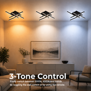 Lampadario LED con Telecomando LINEX, 52W, 4 Elementi, Lineare, Luce Fredda/Calda/Neutra, Dimmerabile, Nero Lampadari LED con Telecomando Titolo predefinito Alessandro Design