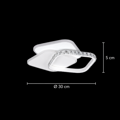 Lustra LED cu cristal ANASTASIA 39W, Diametru 30cm, lumina Rece/Calda/Neutra, Alb
