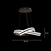 Lampadario LED a Sospensione con Telecomando INFINITY LOOP 61W, Luce Fredda/Calda/Neutra, Dimmerabile, Nero, Lampadari LED con Telecomando Titolo Default Alessandro Design