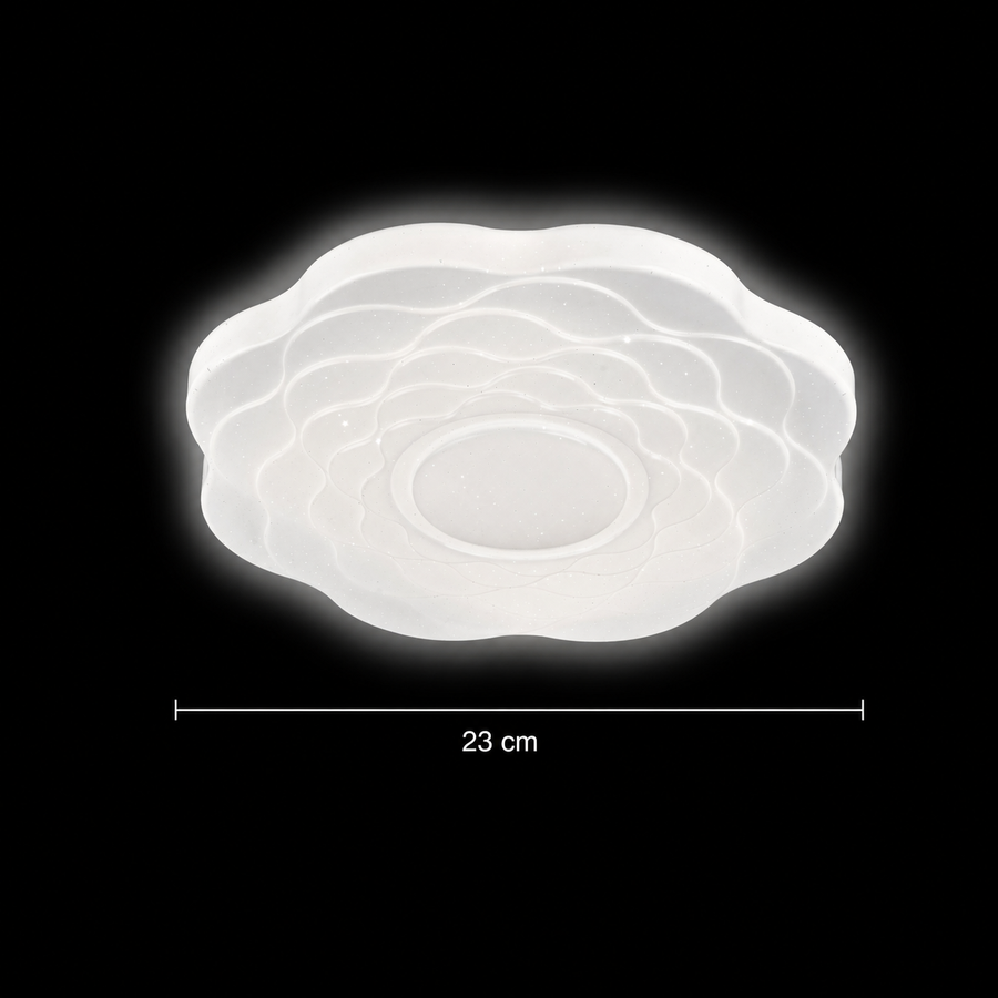 Plafoniera LED Flower 23 cm, 22W, 3000K / 4000K / 6000K, Plafoniere LED bianche, in metallo e acrilico Titolo predefinito Alessandro Design