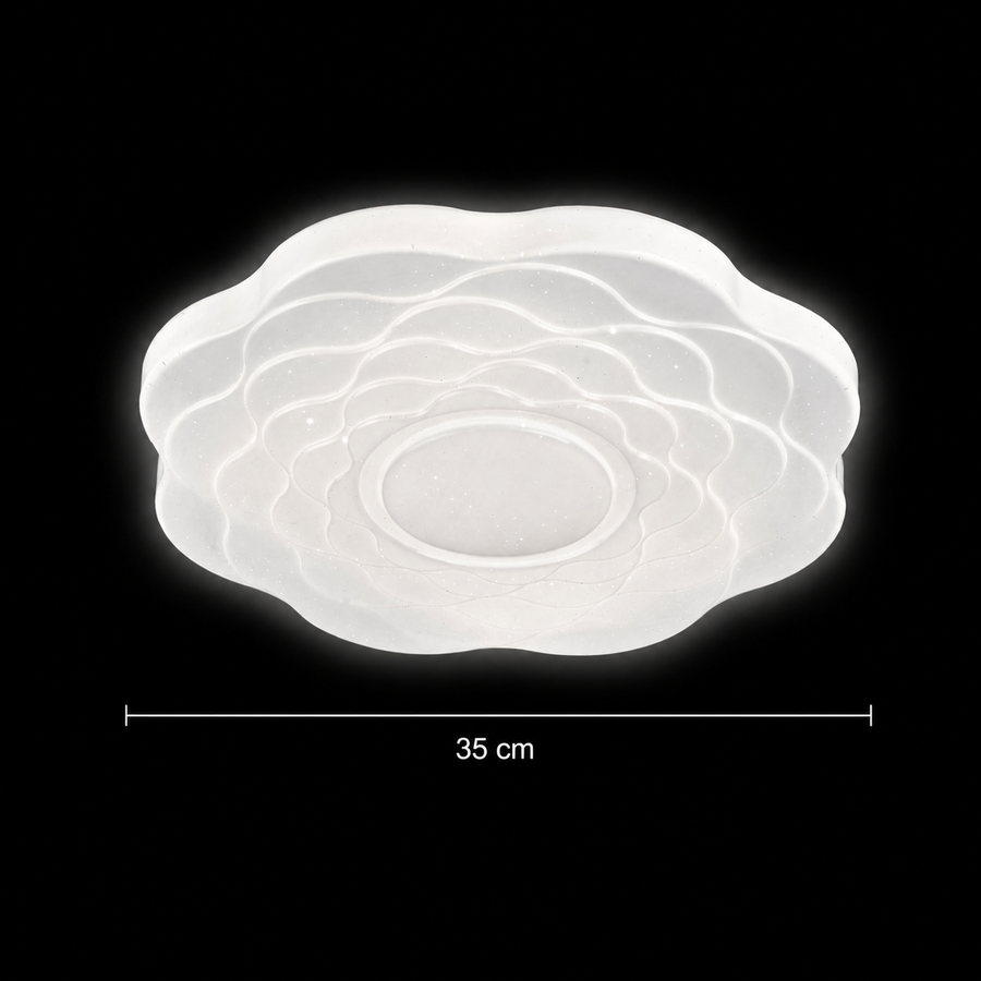 Plafoniera LED Flower 35 cm, 32W, 3000K / 4000K / 6000K, Plafoniere LED bianche, in metallo e acrilico Titolo predefinito Alessandro Design