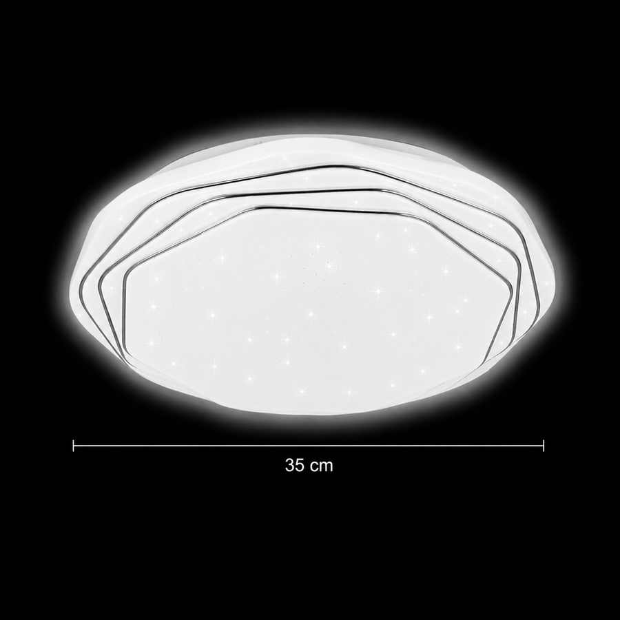Plafoniera PL152 LED 35 cm, 31W, 3000K / 4000K / 6000K, Bianco, Plafoniere LED in metallo e acrilico Titolo predefinito Alessandro Design