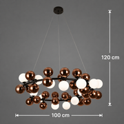 BARRO Supremo Lampadario a sospensione, D100cm, 14x G9, oro rosa, metallo e vetro