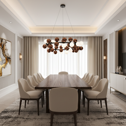 BARRO Supremo Lampadario a sospensione, D100cm, 14x G9, oro rosa, metallo e vetro
