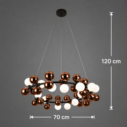 BARRO Regalis Lampadario a sospensione, D70 cm, 10x G9, oro rosa, metallo e vetro