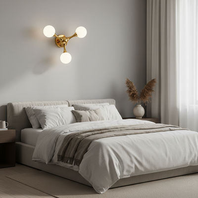 Lampada da parete decorativa ELEKTRA, 40x28cm, 3xG9, Metallo e vetro, Oro