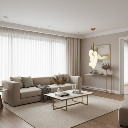 Lampadario a sospensione VINE Nobile, Ø35cm, 13xG9, Bianco, Metallo e Vetro