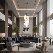 Lampadario a sospensione VINE Nobile, Ø35cm, 13xG9, Bianco, Metallo e Vetro