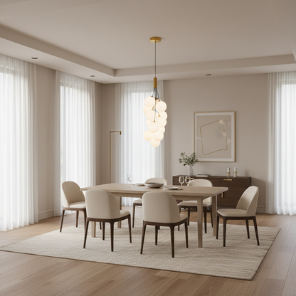 Lampadario a sospensione VINE Nobile, Ø35cm, 13xG9, Bianco, Metallo e Vetro