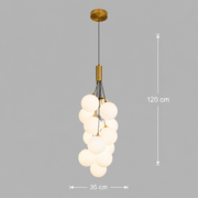 Lampadario a sospensione VINE Nobile, Ø35cm, 13xG9, Bianco, Metallo e Vetro