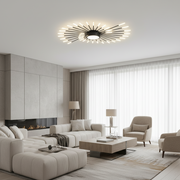 KALESA Grande Lampadario LED, Luce Neutra 4000K, 28W, Bianco, Metallo e Acrilico