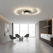 KALESA Grande Lampadario LED, Luce Neutra 4000K, 28W, Bianco, Metallo e Acrilico