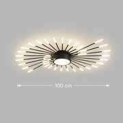 KALESA Grande Lampadario LED, Luce Neutra 4000K, 28W, Bianco, Metallo e Acrilico