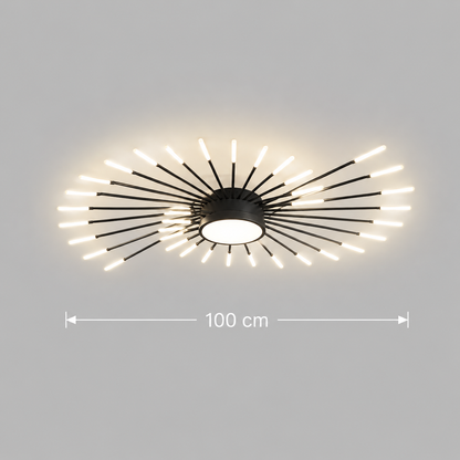 KALESA Grande Lampadario LED, Luce Neutra 4000K, 28W, Bianco, Metallo e Acrilico
