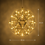Lampadario moderno LED WELD Nobile, 18W, Luce Calda 3000K, Diametro 40cm, Altezza Regolabile, Cromo Lucido