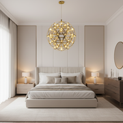 Lampadario moderno LED WELD Nobile, 18W, Luce Calda 3000K, Diametro 40cm, Altezza Regolabile, Cromo Lucido
