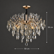 Lampadario in Cristallo PALERMO Elegance 5xE14, Diametro 50cm, Oro