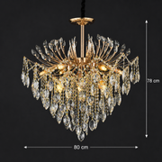 PALERMO Regalis Lampadario in cristallo, 12x E14, diametro 80 cm, oro