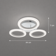 Lampadario LED GRANDE 27W, 3 Cerchi, Luce Neutra, Bianco