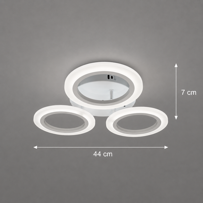 Lampadario LED GRANDE 27W, 3 Cerchi, Luce Neutra, Bianco