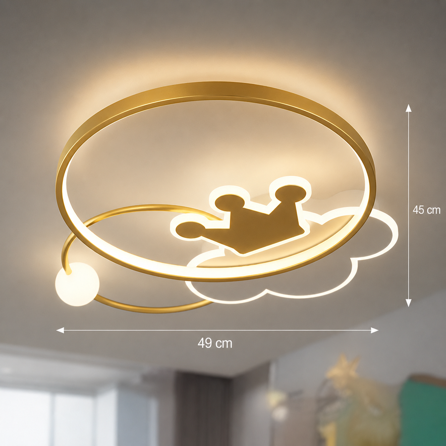 Lampadario LED Rafael con telecomando, 58W, dimmerabile, 3000K/4000K/6000K, Oro