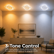 Lampadario LED con telecomando VOLTA 96W, Ovale, Luce Fredda/Calda/Neutra, Dimmerabile, Bianco