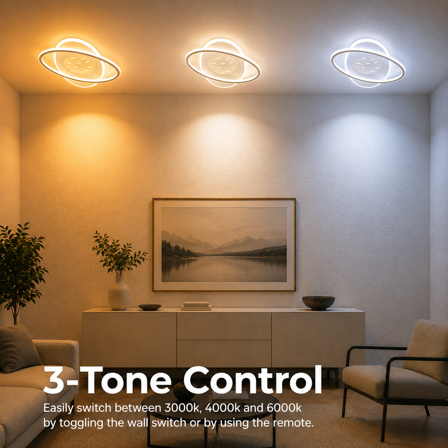 Lampadario LED con telecomando VOLTA 96W, Ovale, Luce Fredda/Calda/Neutra, Dimmerabile, Bianco