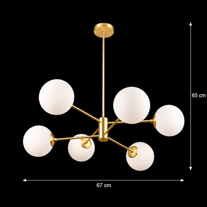 Lampadario a sospensione LOFT, 6x E27, Oro