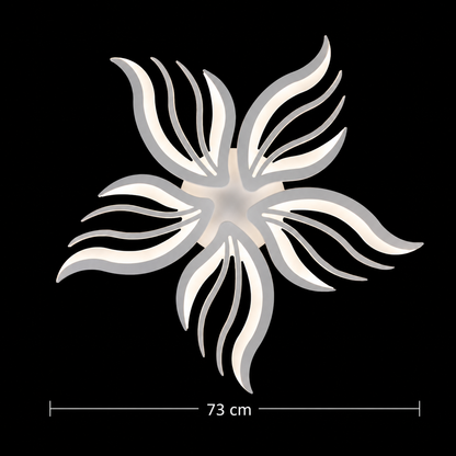 Lampadario LED con telecomando SAKURA 62W, 5 Petali, Luce Fredda/Calda/Neutra, Dimmerabile, Bianco