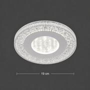 Lampadario LED SHARIN, 18W, Diametro 19cm, Luce Calda/Neutra/Fredda, Bianco, Metallo e Acrilico