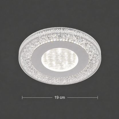 Lampadario LED SHARIN, 18W, Diametro 19cm, Luce Calda/Neutra/Fredda, Bianco, Metallo e Acrilico