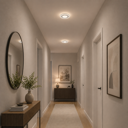 Lampadario LED CELUN, 33W, Diametro 21cm, Luce Calda/Neutra/Fredda, Bianco, Metallo e Acrilico