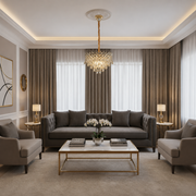 Lampadario in Cristallo MONARCH Elegance 3xE14, Diametro 50cm, Altezza 35cm, Oro Lucido, Altezza Regolabile, Design Elegante