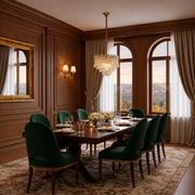 Lampadario in Cristallo MONARCH Elegance 3xE14, Diametro 50cm, Altezza 35cm, Oro Lucido, Altezza Regolabile, Design Elegante