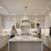 Lampadario Cristallo AURUM Nobile 9xE14, Diametro 40cm, Altezza 30cm, Oro Lucido, Altezza Regolabile, Design Elegante