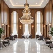 VELIOR Supremo Lampadario in cristallo 40xE14, D100 cm, Oro, Altezza regolabile, Metallo e cristallo