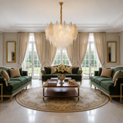 Lampadario in Cristallo LACE Magno 11xE14, Diametro 60cm, Altezza 42cm, Oro Lucido, Altezza Regolabile, Design Elegante Lampadario in Cristallo Titolo predefinito Alessandro Design