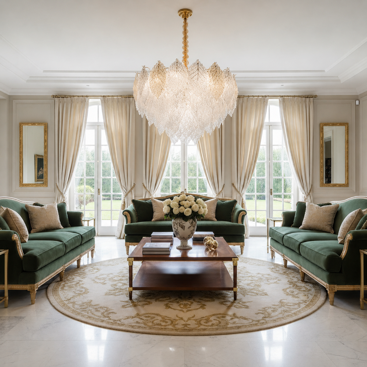 Lampadario in Cristallo LACE Elegance 9xE14, Diametro 50cm, Altezza 36cm, Oro Lucido, Altezza Regolabile, Design Elegante Lampadario in Cristallo Titolo predefinito Alessandro Design