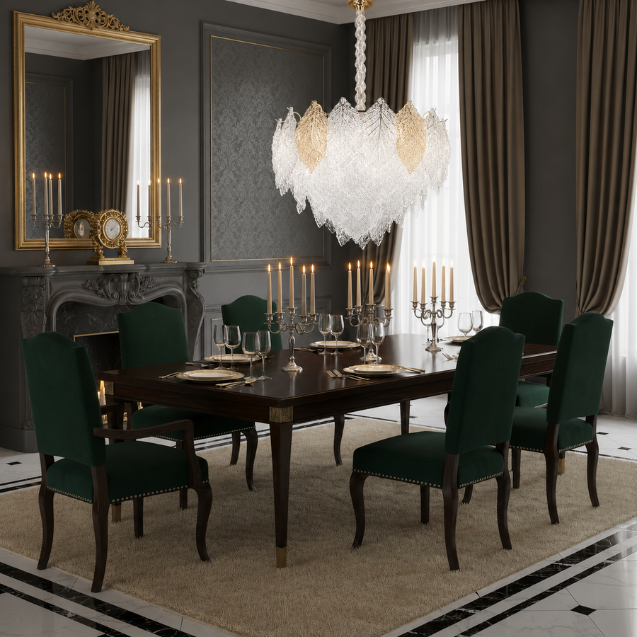 Lampadario in Cristallo LACE Elegance 9xE14, Diametro 50cm, Altezza 36cm, Oro Lucido, Altezza Regolabile, Design Elegante Lampadario in Cristallo Titolo predefinito Alessandro Design