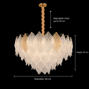 Lampadario in Cristallo LACE Regalis 21xE14, Diametro 80cm, Altezza 49cm, Oro Lucido, Altezza Regolabile, Design Elegante Lampadario in Cristallo Titolo predefinito Alessandro Design