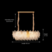 LACE Royale Lampadario in Cristallo 11xE14, Misura 83x33 cm, Altezza 31 cm, Oro Lucido, Altezza Regolabile, Design Elegante Lampadari in Cristallo Titolo predefinito Alessandro Design