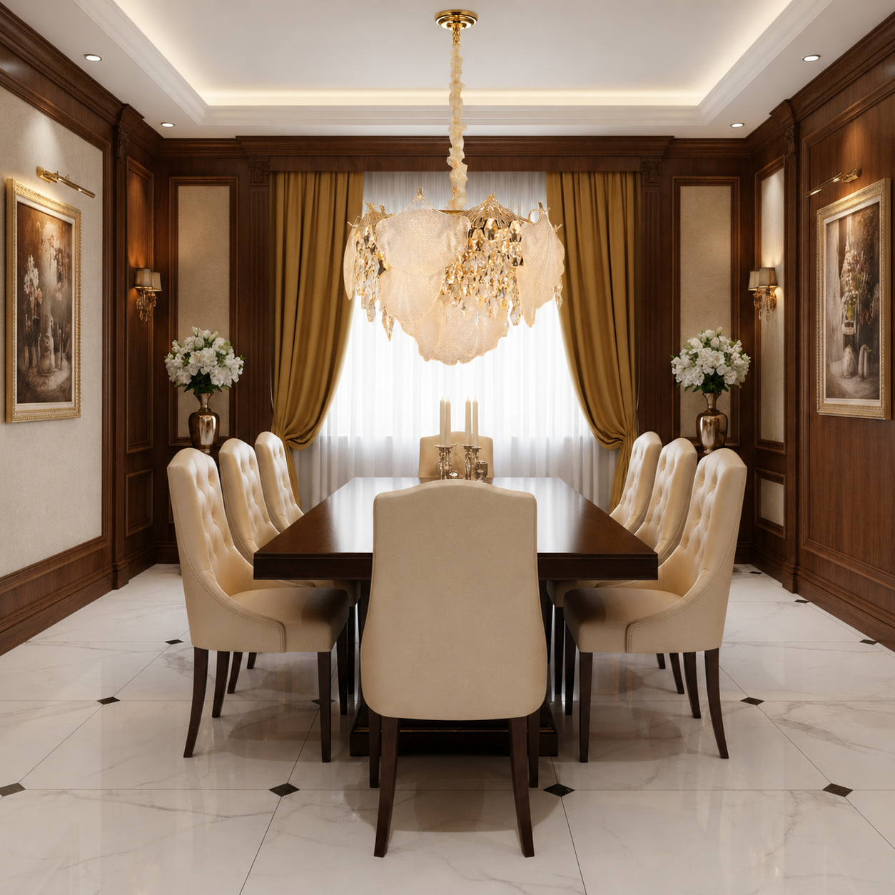 Lampadario in Cristallo LUXE Elegance 9xE14, Diametro 50cm, Altezza 33cm, Oro Lucido, Altezza Regolabile, Design Elegante Lampadari in Cristallo Titolo predefinito Alessandro Design