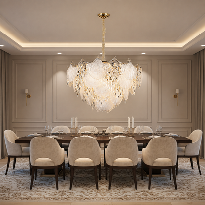Lampadario in Cristallo LUXE Regalis, 21xE14, Diametro 80cm, Altezza 45cm, Oro Lucido, Altezza Regolabile, Design Elegante Lampadari in Cristallo Titolo predefinito Alessandro Design